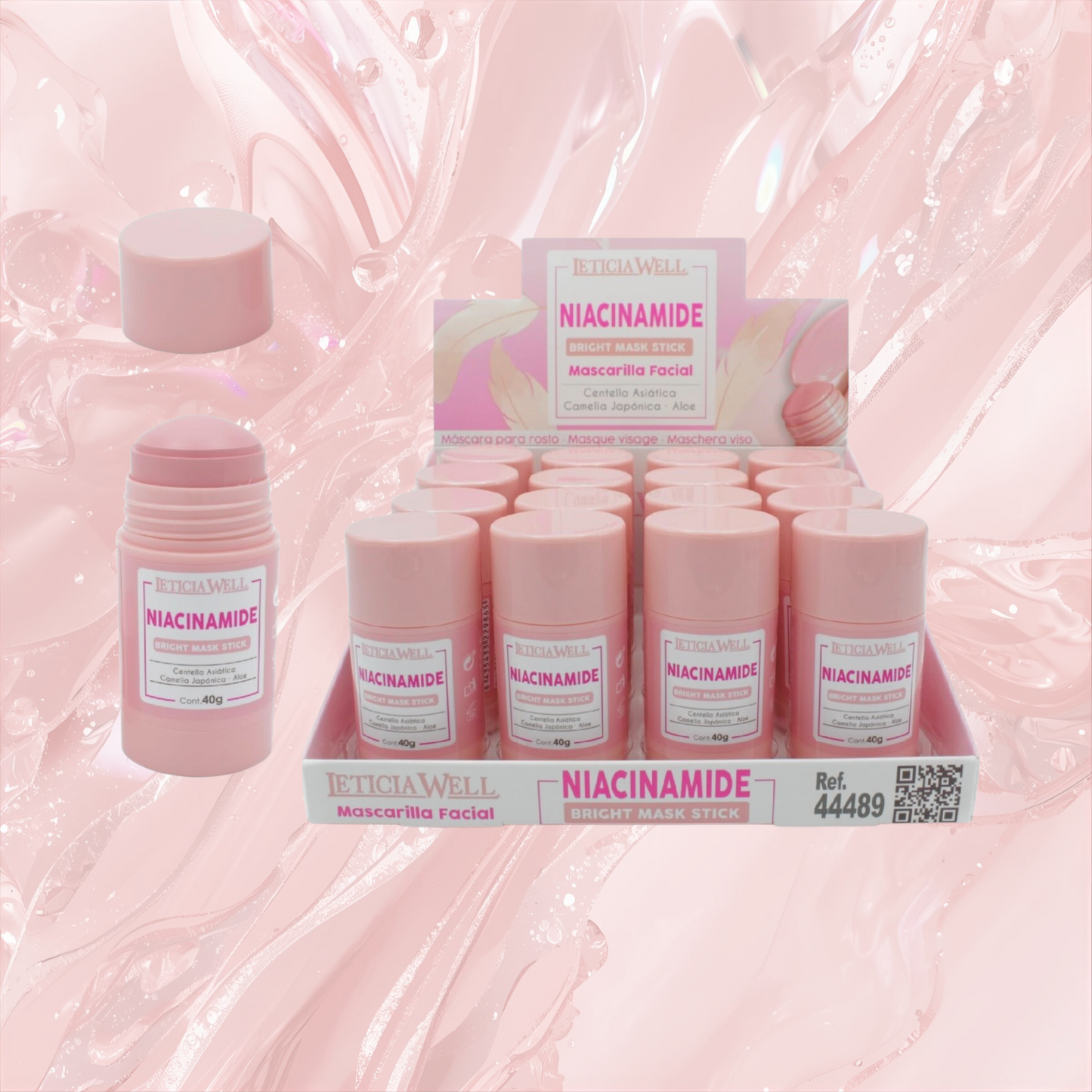 Mascarilla Rosa en Stick Revitalizante con Niacinamide